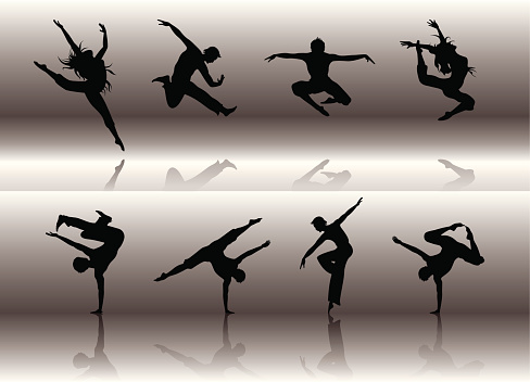 Dance Group with Hi-res JPG, PDF and Illustrator 9 file. Files are layered and global colors are used.