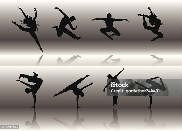 Dancing Group Stock Illustration - Download Image Now - Dancing, In Silhouette, Dancer
