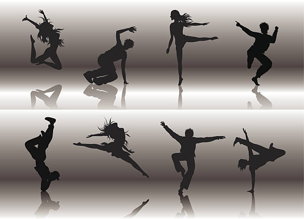 Dancing Group vector art illustration