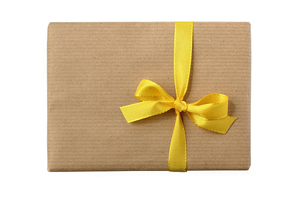 istock Birthday or xmas gift package with yellow ribbon - isolated 515397703