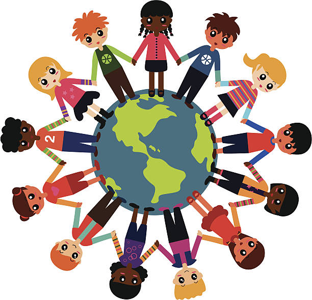 Children Around The World Stock Illustration - Download Image Now -  Ethnicity, Globe - Navigational Equipment, Standing - iStock