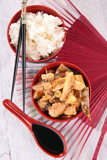 istock asian cuisine with rice and chicken 515399185