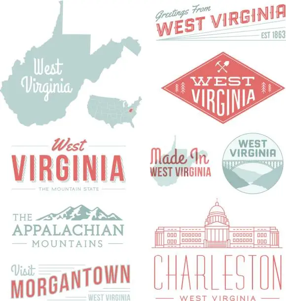 Vector illustration of West Virginia Typography