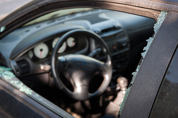 Car broken window Car broken window burglar stock pictures, royalty-free photos & images