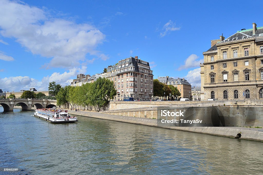 Paris. Quay of the river Seine Paris. Quay of the river Seine in a sunny summer day Architecture Stock Photo