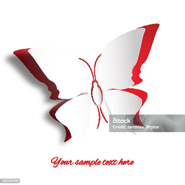 Paper Butterfly Vector Greeting Card With Paper Butterfly Vector Stock Illustration - Download ...