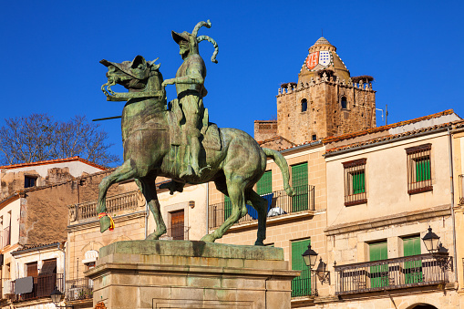Francisco Pizarro (conqueror of Peru) in Trujillo main square, province of Caceres, Spain