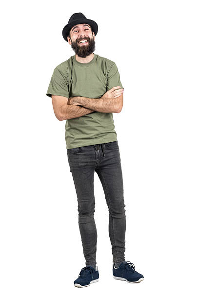 istock Carefree spontaneous laughing hipster with crossed arms 515436594