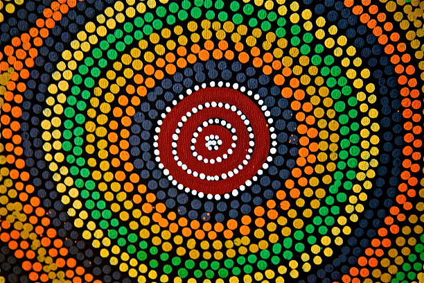 dicat titik warna mandala lingkaran asia afrika etnis seni kerajinan - seni tribal foto potret stok, foto, & gambar bebas royalti