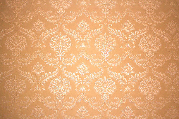 istock cool retro floral wallpaper in tan and brown design 515437810