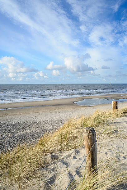 View on the beach from the sand dunes