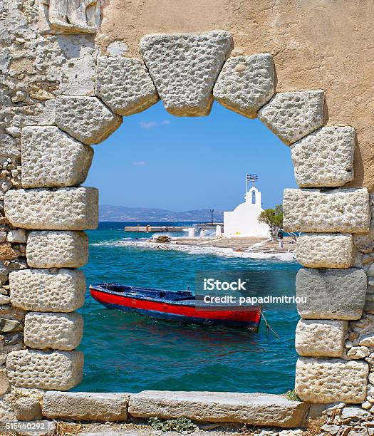 Traditional Fishing Boat In Greece Stock Photo - Download Image Now - Beach, Blue, Cultures