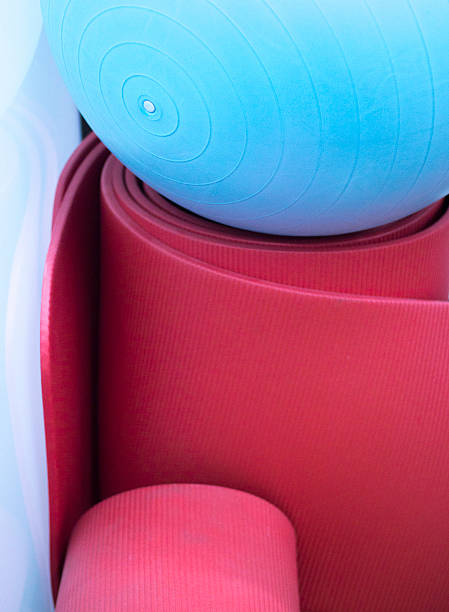 istock Yoga pilates mat and exercise gym ball 515442550