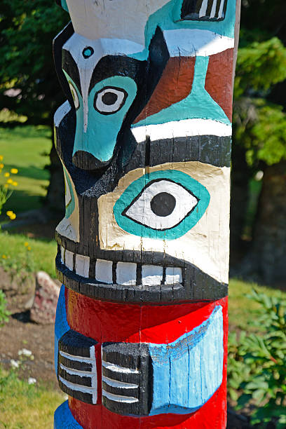 istock Closeup details carved into a Totem Pole. 515443446
