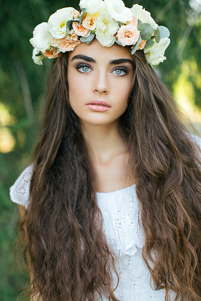 istock Beautiful bride on a background of summer forest 515443516
