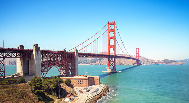 istock Panoramic view of the Golden Gate Bridge. 515444660