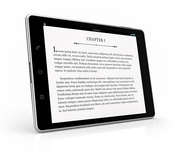 lecteur e-book tablette - newspaper digital tablet digitally generated image note pad photos et images de collection