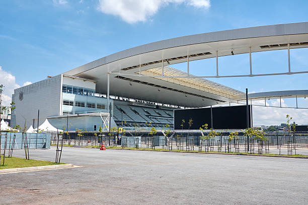 Stadium of Sport Club Corinthians Paulista in Sao Paulo, Brazil Sao Paulo, Brazil - February 19, 2016: Arena Corinthians in Itaquera. The Arena is new stadium of Sport Club Corinthians Paulista and was the Arena for the 2014 World Cup. corinthians fc stock pictures, royalty-free photos & images