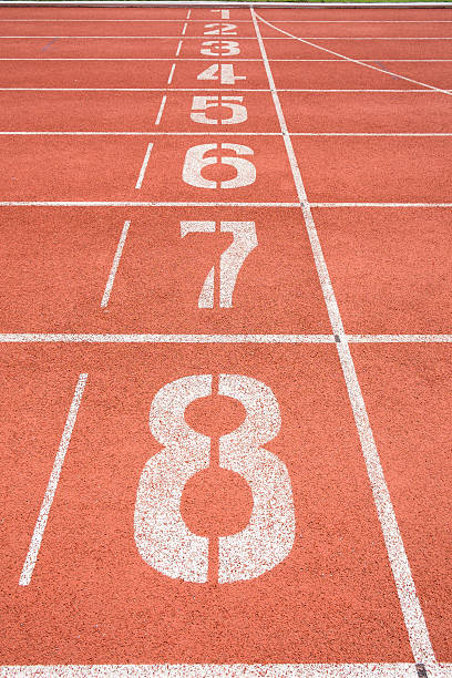 istock Rubber running lane for sprint or race. 515449171