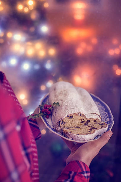 istock Traditional Christmas Stollen with Powdered Sugar 515449193