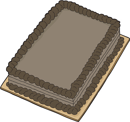 Isolated double chocolate fancy sheet cake cartoon