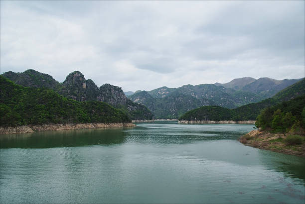 Mountains and lakes stock photo