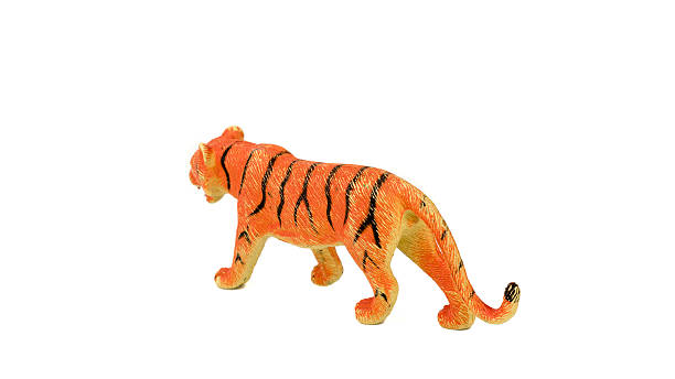 istock Toy plastic tiger. Isolated on white background. 515450221