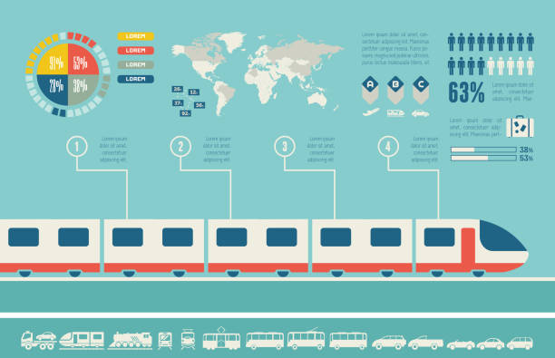 ilustraciones, imágenes clip art, dibujos animados e iconos de stock de infografía plantilla de transporte. - subway train