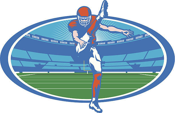 ilustrações de stock, clip art, desenhos animados e ícones de estádio de futebol punter - american football stadium illustrations