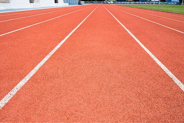 istock Rubber running lane for sprint or race. 515452377
