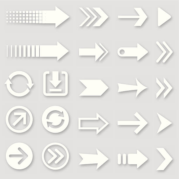 illustrazioni stock, clip art, cartoni animati e icone di tendenza di frecce - icon set arrow sign directional sign downloading