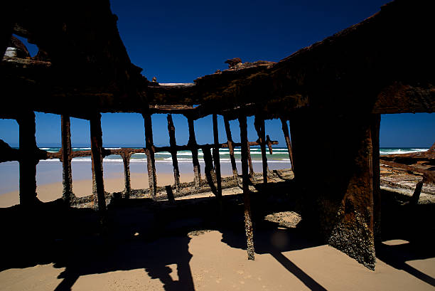 Maheno shipwreck, Fraser Island stock photo