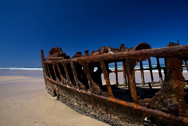 Maheno shipwreck, Fraser Island stock photo