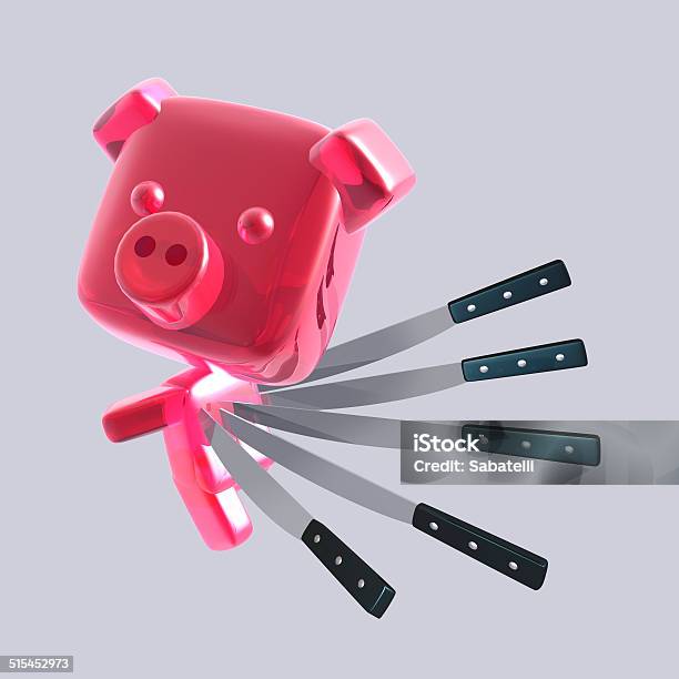 Pig Super Stabbed Stock Photo - Download Image Now - Aggression, Animal, Appliance