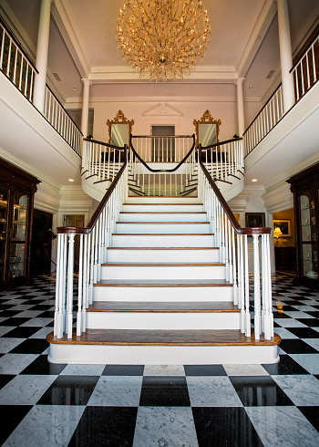 Staircase in mansion.