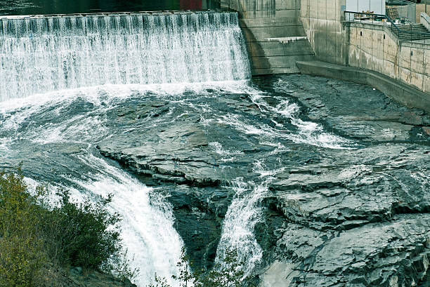 istock Falls below power plant on river in Spokane WA 515453949