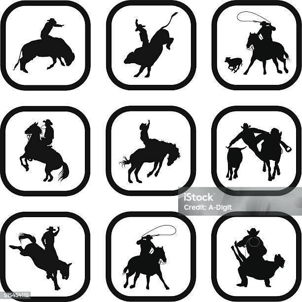 Ilustración de Rodeosnapshots y más Vectores Libres de Derechos de Toro - Animal - Toro - Animal, Rodeo, Animal