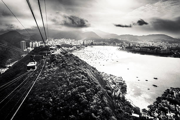 This is a photograph of the cable car up to Pau de Azucar (Sugarloaf Mountain) in Rio de Janeiro, Brazil.