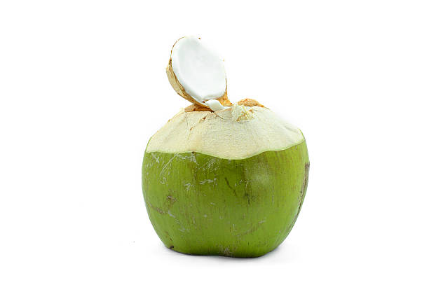 istock Green coconut isolated on white background 515473552