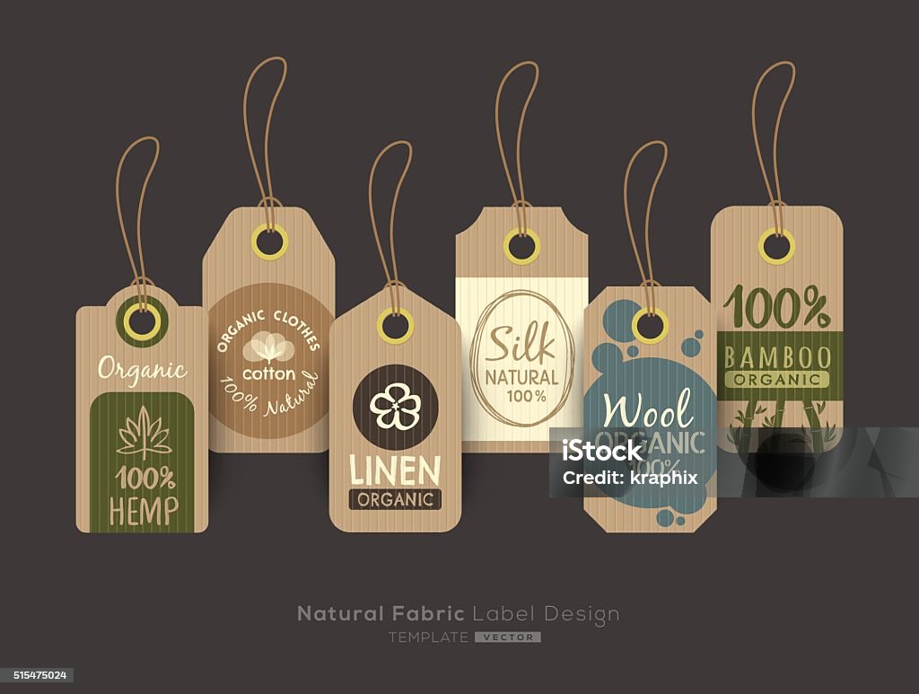 Label Rehat Set Desain Koleksi Label Tag Kain Ramah Lingkungan Ilustrasi Stok ...