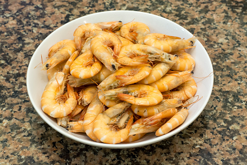 Chinese style boiled shrimp