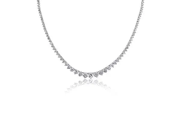 Beautiful Diamond Necklace isolated on white