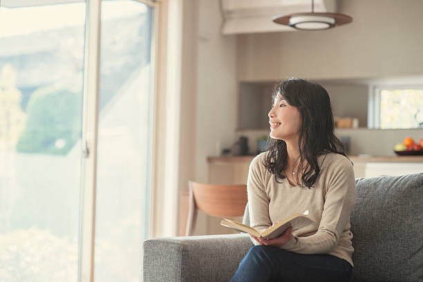 Woman having a good time at home