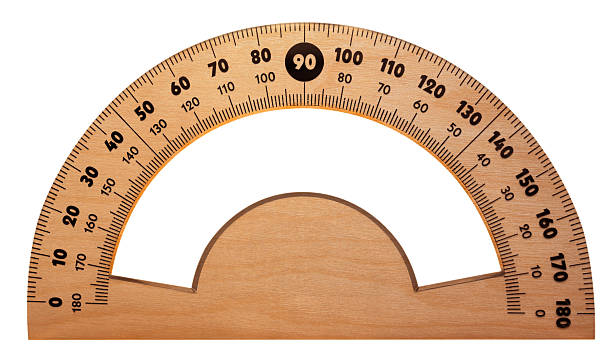 Wooden protractor isolated Wooden protractor isolated on white. Clipping path included. picture of protractor stock pictures, royalty-free photos & images