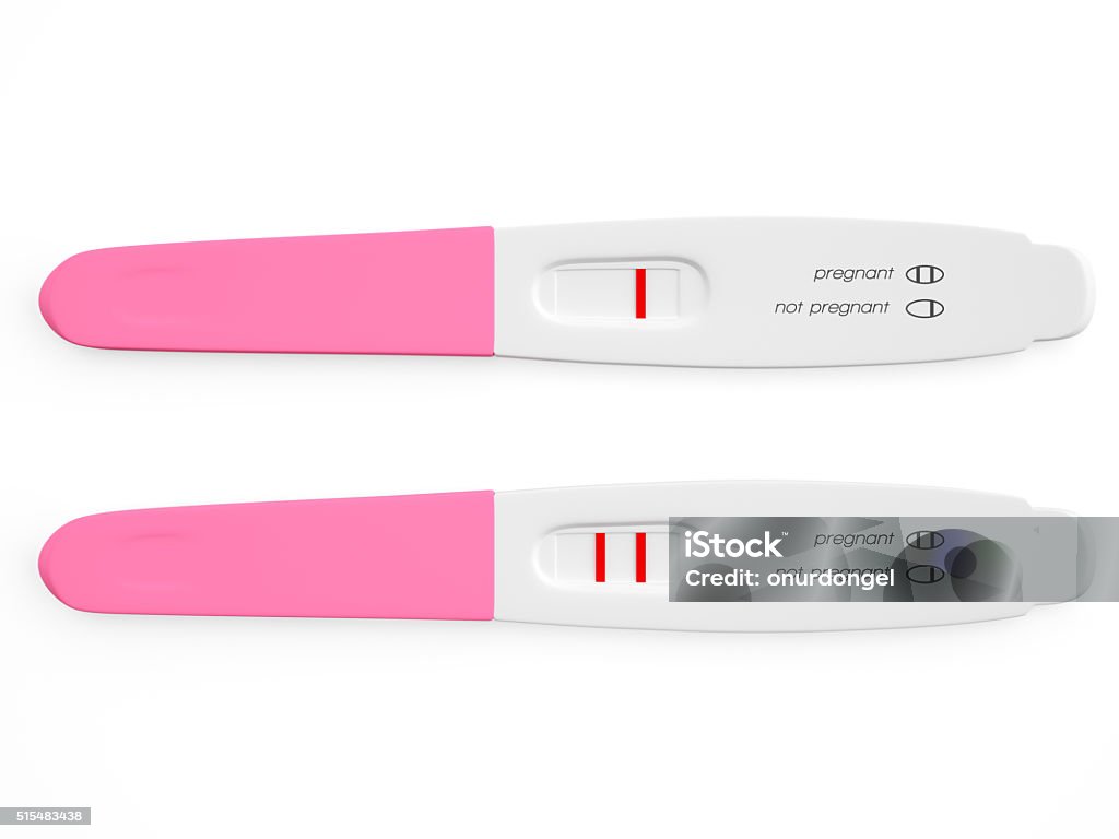 Pregnancy Test  Not Pregnant and Pregnant Two pregnancy tests Pregnancy Test Stock Photo