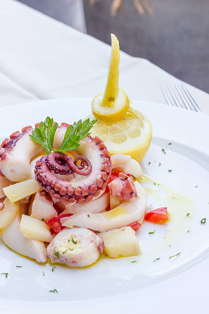 istock Appetizer of cuttlefish octopus and potatoes 515515085