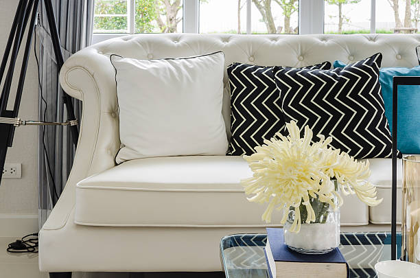 istock luxury white sofa in living room with yellow flower 515515793