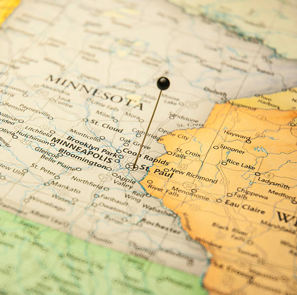 istock Macro Road Map Of St Paul Minnesota 515516021