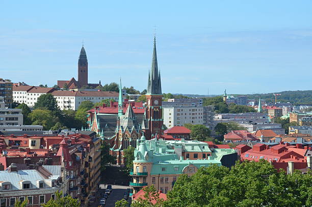 vista a la ciudad - sweden nobody building exterior architectural feature fotografías e imágenes de stock