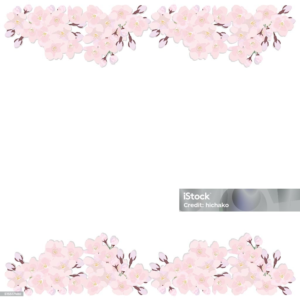 Sakura Line Frame Sakura Frame Stock Illustration - Download Image Now - Abstract ...